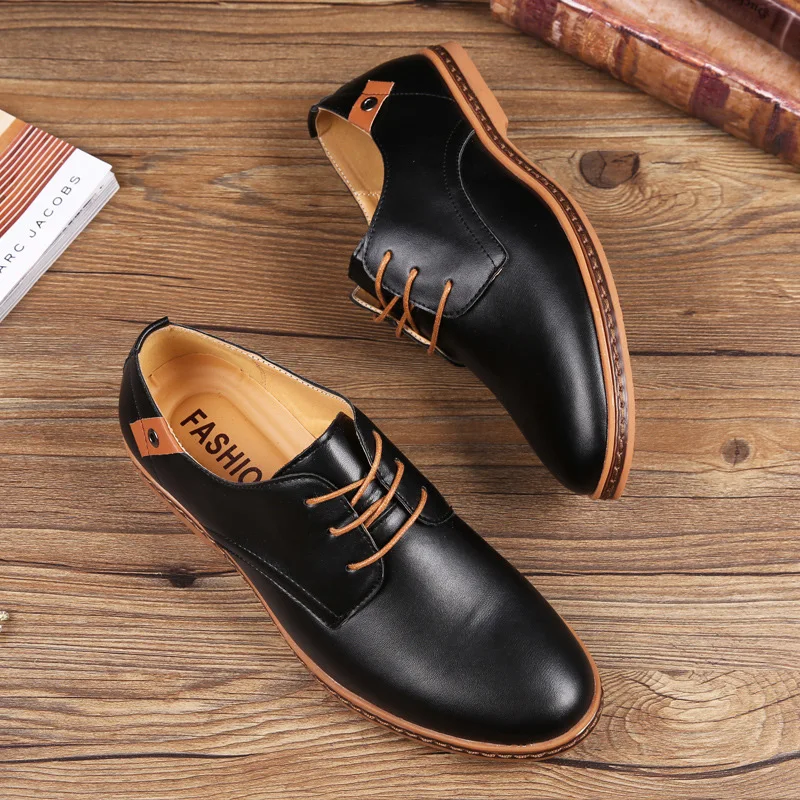 

Wholesale custom brand breathable leather upper mens soft sole shoes