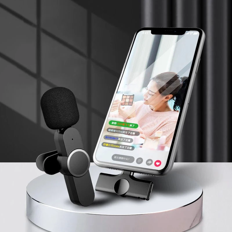 

Portable Mini Professional Wireless Condenser Microphone Live Video, Singer, Smartphone Lavalier Microphone Speaker Accessories