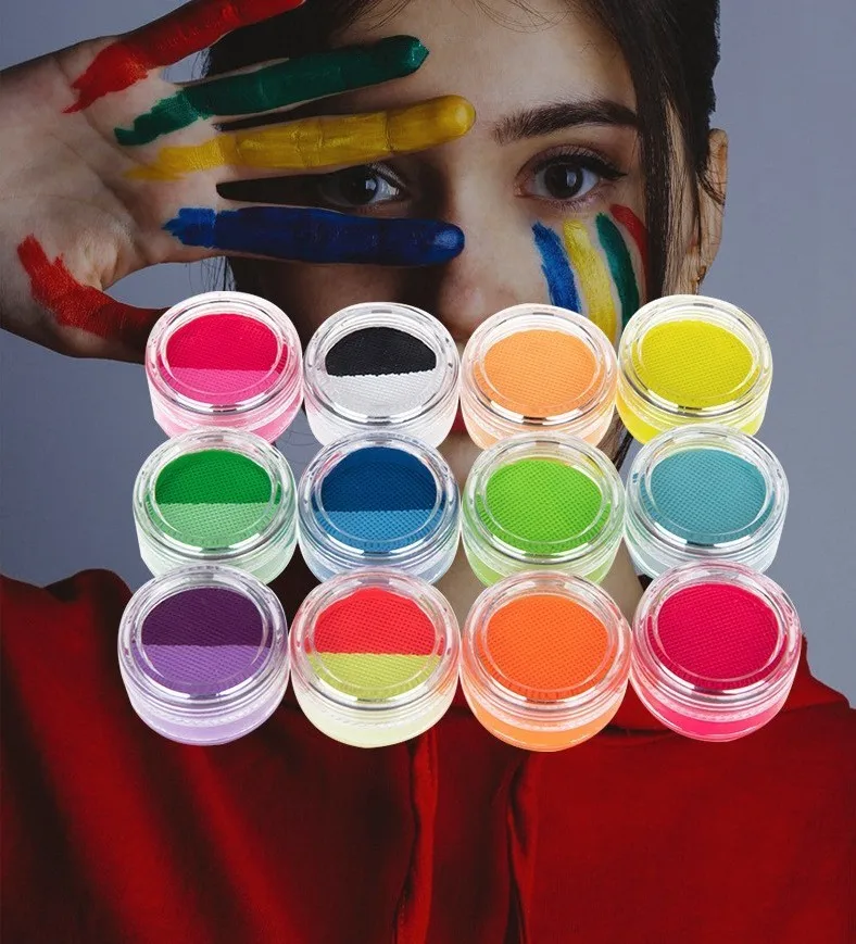 

Double color Matte Face Body Paint Halloween Festival Party Cosplay Face Color Makeup Pigment Rainbow Eyeliner Cream