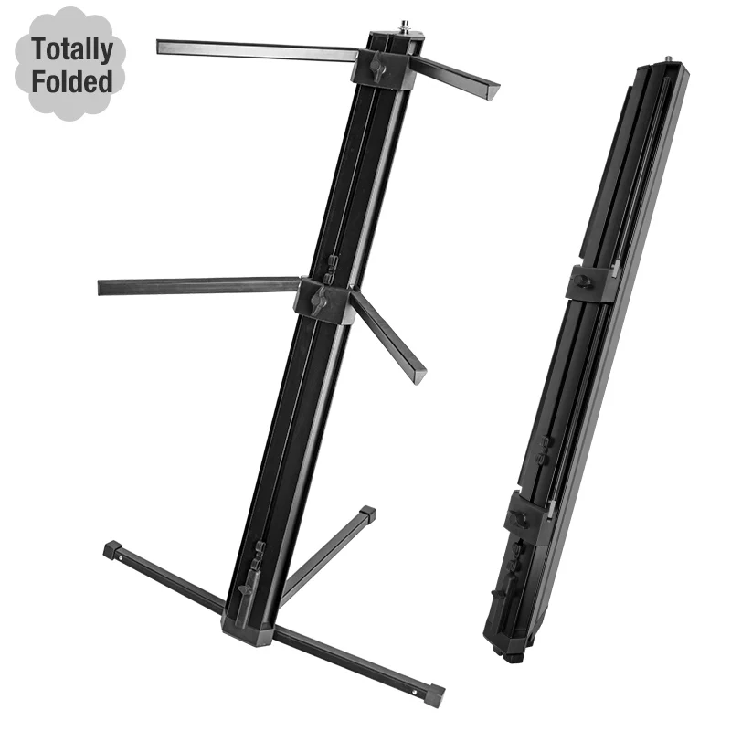 

OEM Studio Professional Portable Column 88 Keys 2 Tier Spider Keyboard Stand Music for Keyboard Piano, Black painting