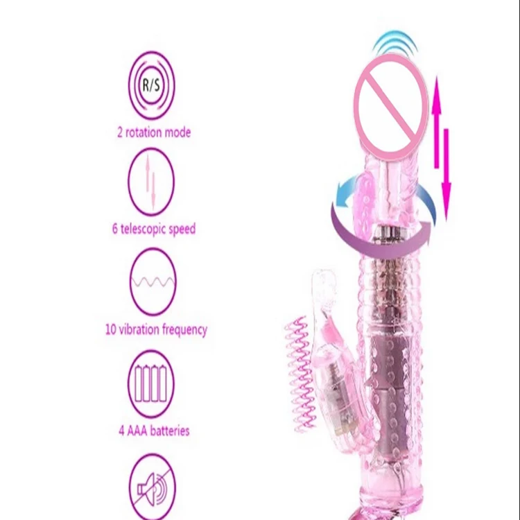 Women G Spot Massager Realistic Rotating Head Thrusting Sex Toy Rabbit