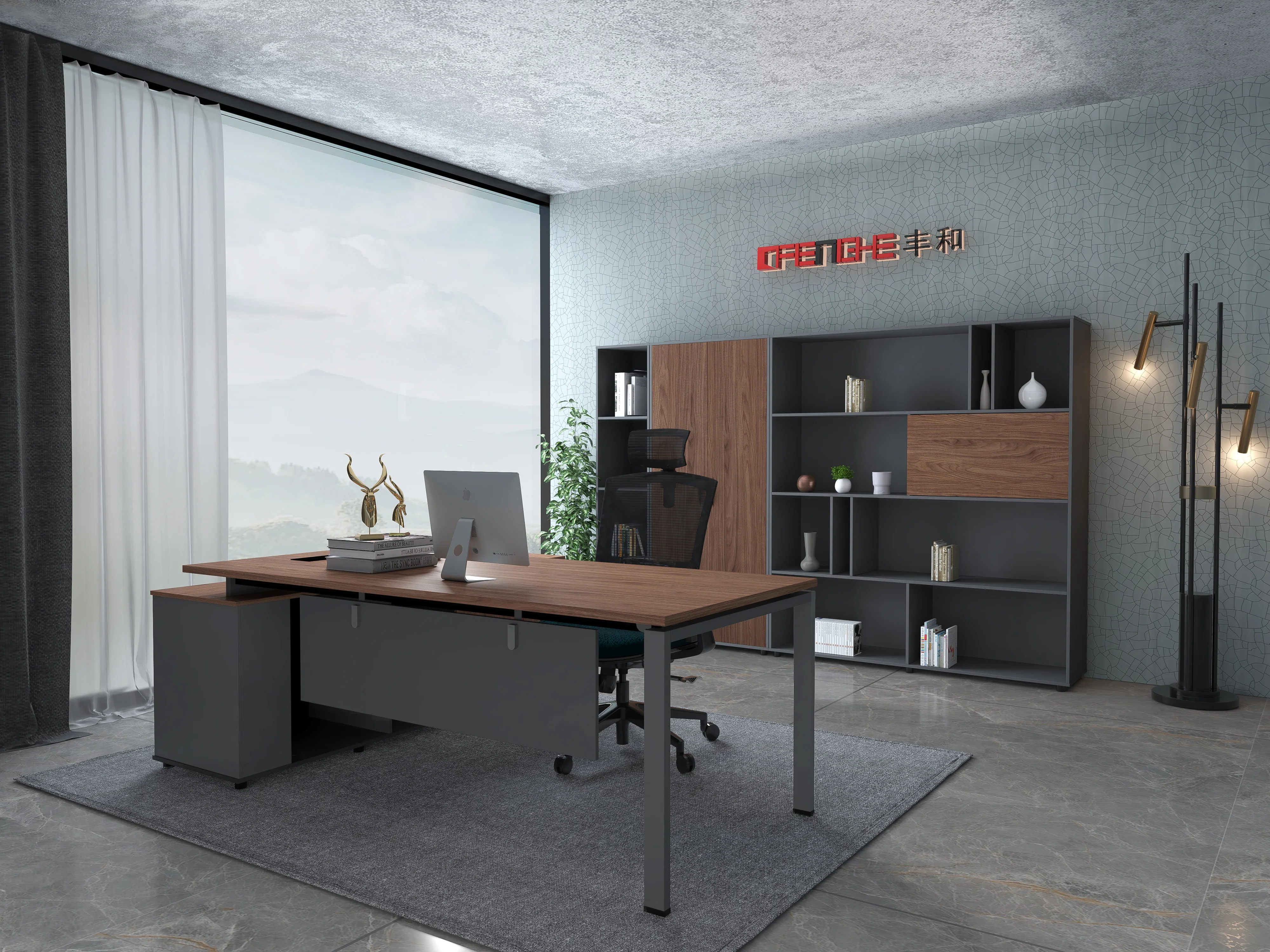 
Foshan Furniture L Shaped Top Unique European Table Office Desk 