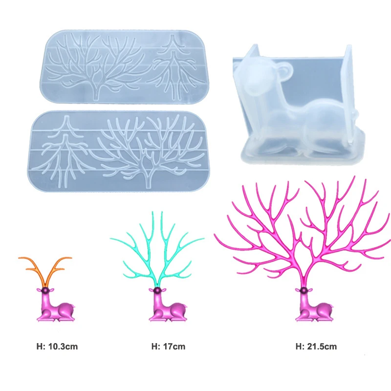 

DIY Table Decoration Silicone Mold Fawn Deer with Three Antlers Fairy Spirit High Quality Food Grade for Home Decoration, Customized colors