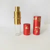 Wholesale High level quality empty refill portable Love on the butterfly series 10ml red spray glass bottles