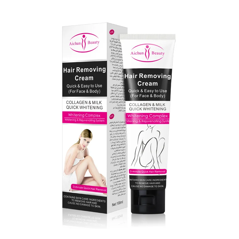 

Natural Painless Beauty Brand Women Men Body Armpit Whitening Hair Removal Cream OEM COLLAGEN& MILK QUICK WHITENING 100ml