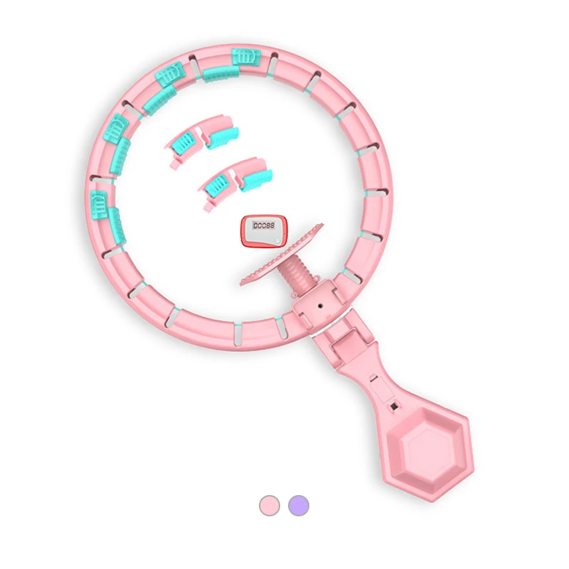 

Smart weight hula ring hoop ABS Detachable Slimming Body Lcd Digital Counting Adjustable Hula Ring hoop, Purple,pink