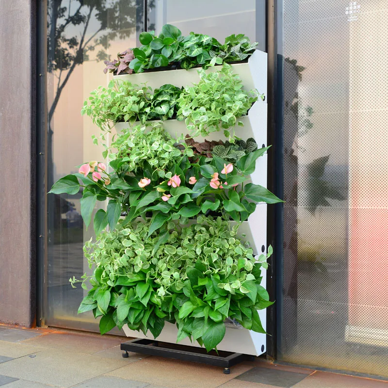 

2019 GreenSun home&garden vertical garden wall planter green wall system, Ivory, lime