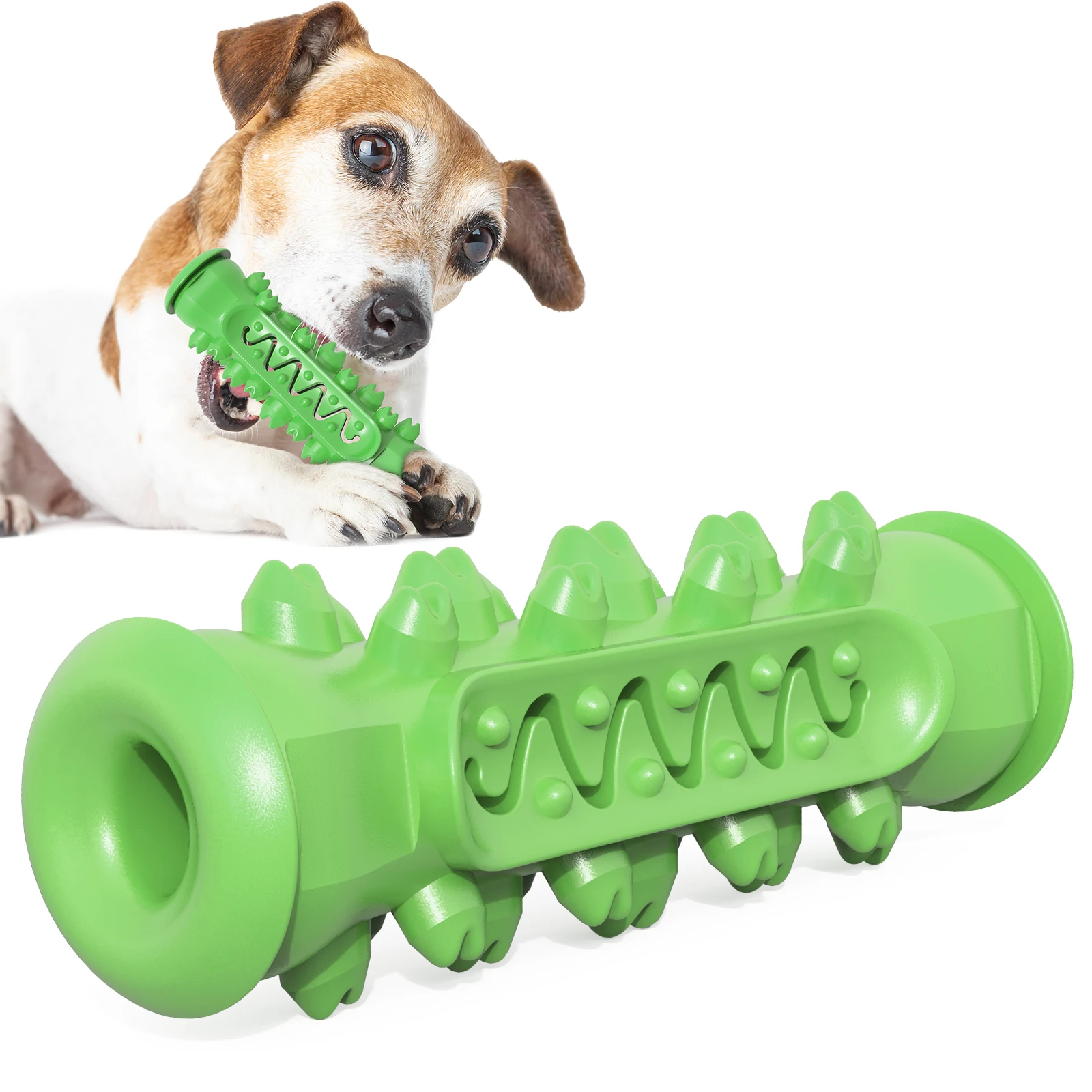 

Molar stick bone green pet dog chews toys durable chewing toys rubber toothbrush dog chew toy