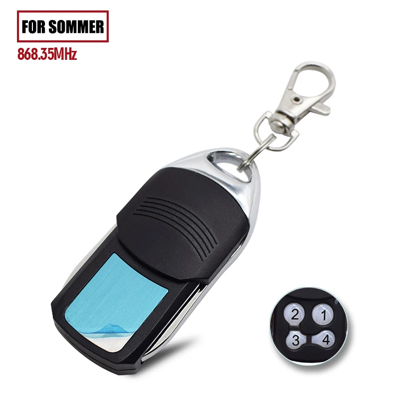 

868.8Mhz SOMMER remote control for garage gate door, Black plus silver