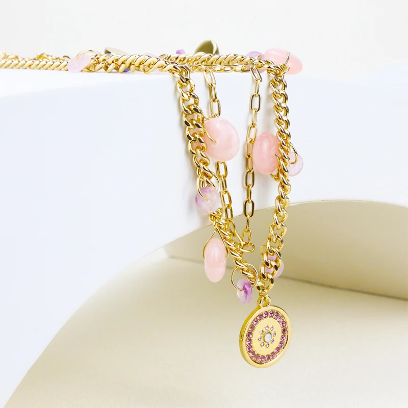 

Fashion Charm Multilayer Pendant Necklace Hanging colorful multi shapes acrylic gemstone