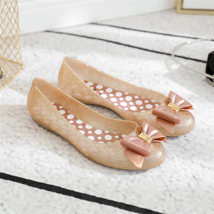 

Colorful jelly sandals luxury fashion breathable jelly glitter sandals flat