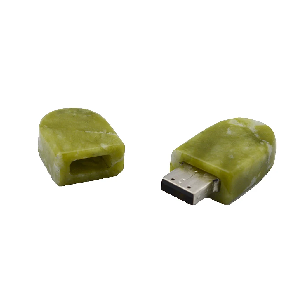 

2019 hot Jade shell natrual Jade USB disk, Green