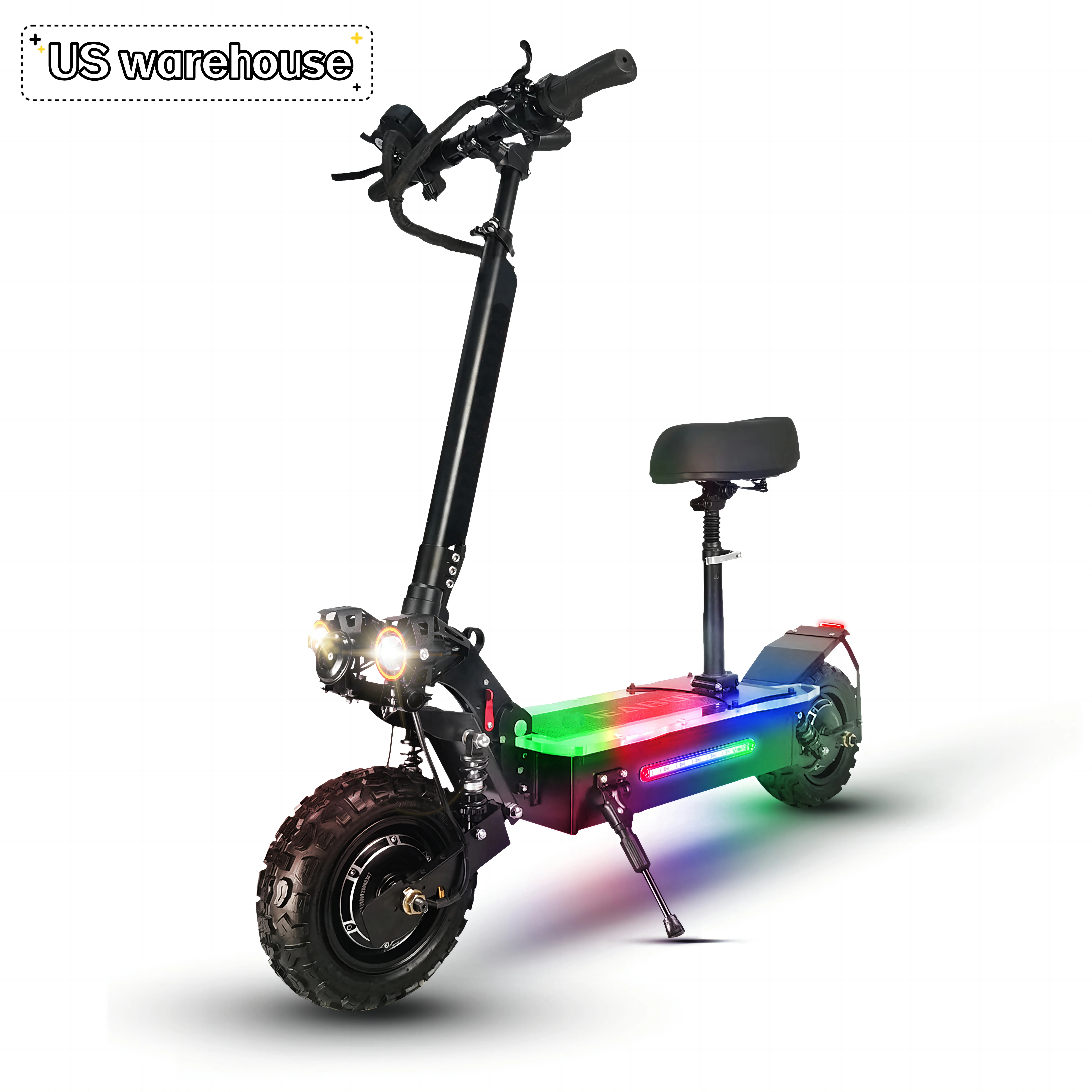 

US stock long range 60-80km 5600w dual motor 27ah 60v 11 inch off road tires adult electric scooters with free shipping