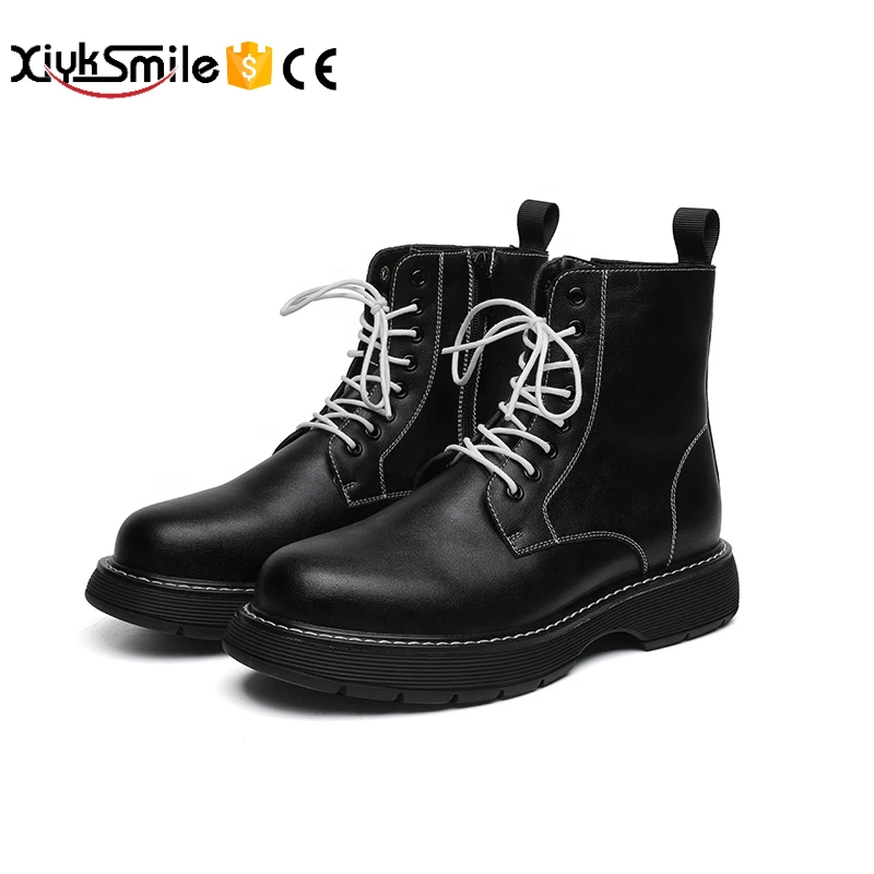 

new martin boots thick bottom fashion work shoes unique design round toe shoes boots man