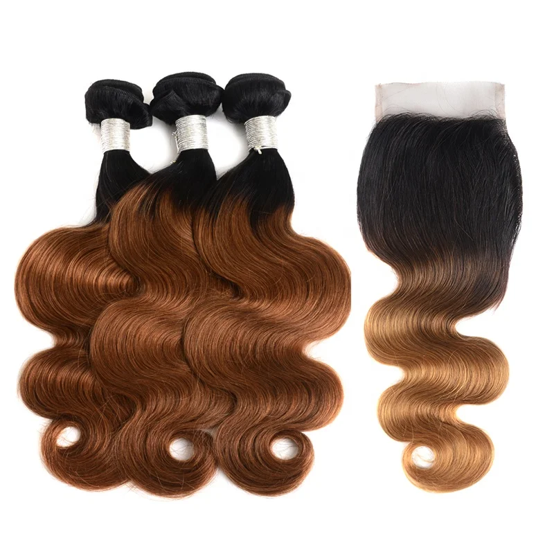 

Peruvian Hair Bundles With Closure 1B 30 Color Body Wave Human Hair Extension Virgin Cuticle Aligned Hair