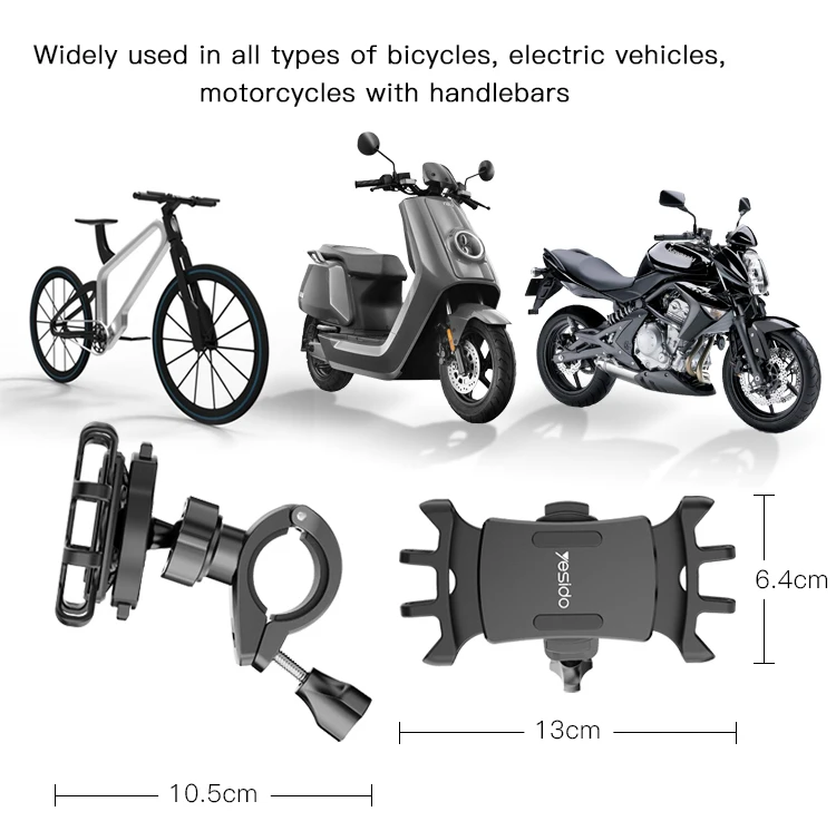 Yesido 360 Angle Adjustable Silicone Mobile Phone Bicycle Holder Universal Bike Mount Phone