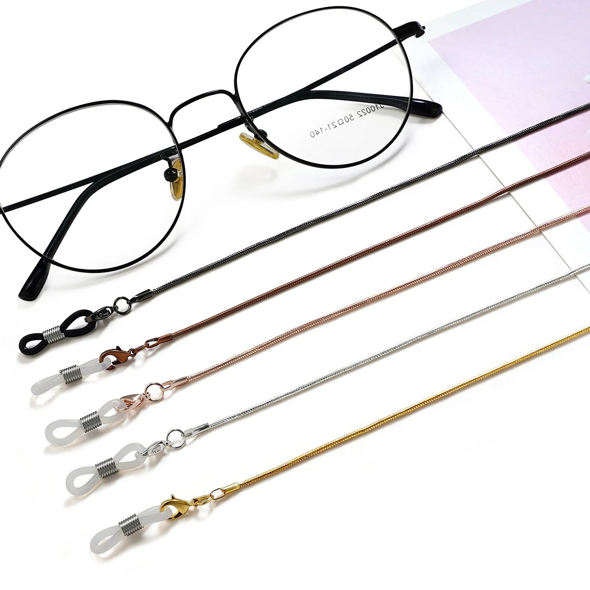 

High Qulsity Gold Stainless Copper Plated Matte Neck Cords Straps For Sunglasses Glasses Eyeglass Chains Gold String Cord, 4 color optional
