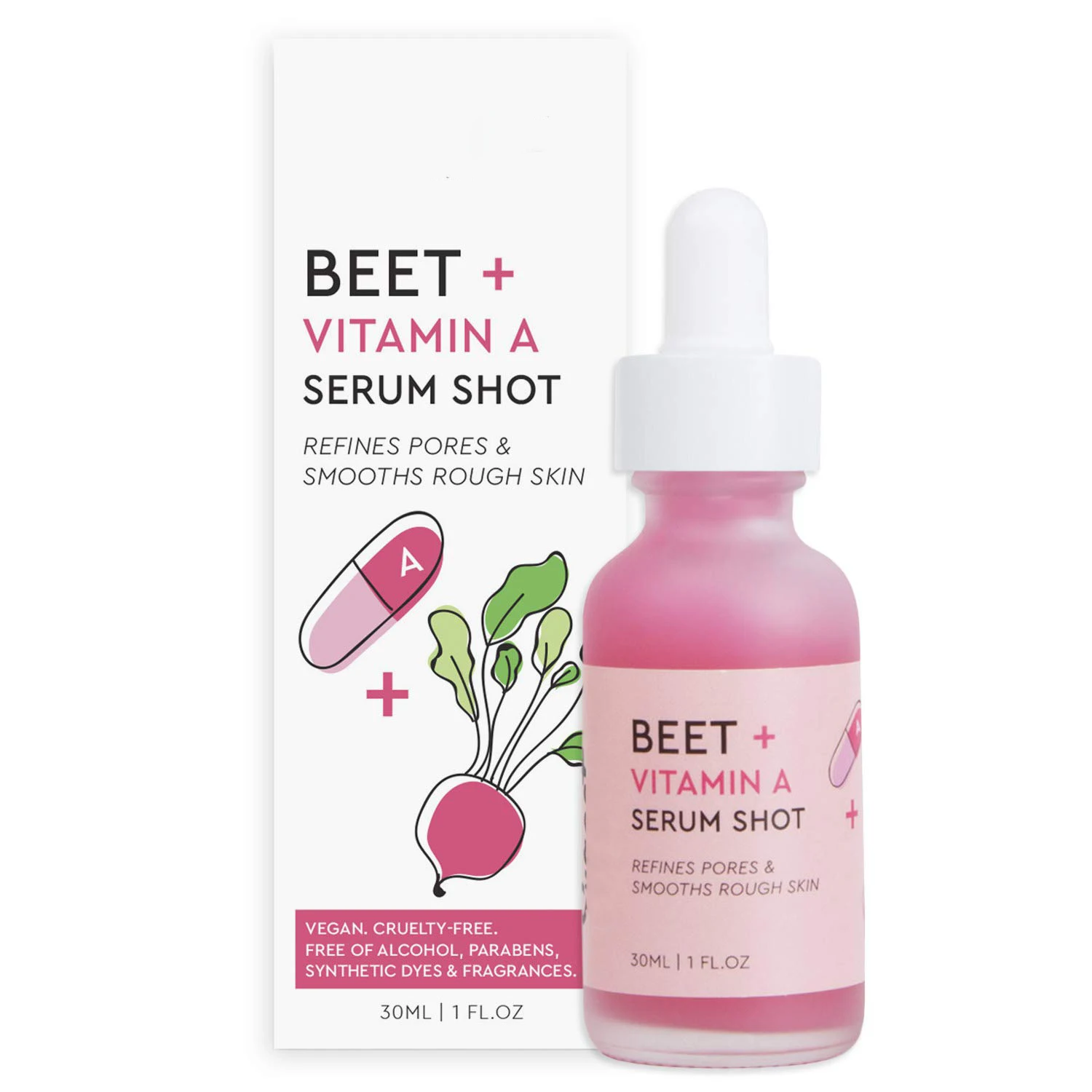 

QQLR Vitamin A Facial Serum Private Label Reduce Wrinkles Anti Acne Keratinization Beet Vitamin A Face Serum