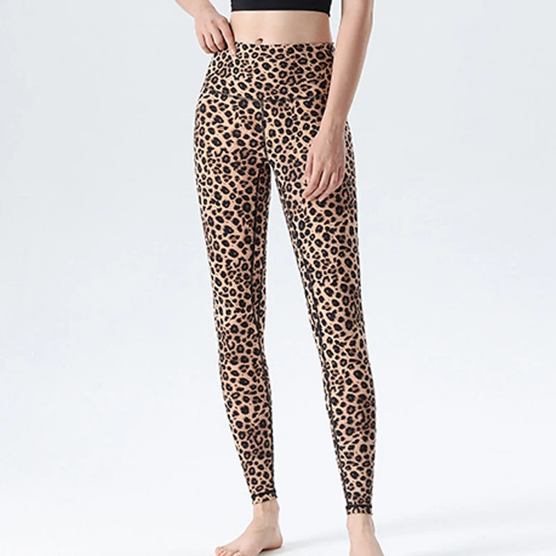 

Leopard Print Yoga Pants High Waisted Leggings for Women Soft Opaque Slim Printed Pants for Running Cycling Yoga