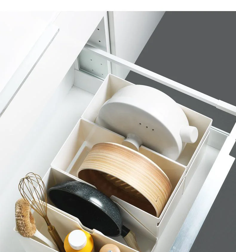 

Kitchen Organizing Storage Box White Color Plastic Cabinets Organizer Container