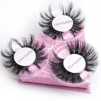 

Special Prices Wear Light Weight 25mm 3D Mink Strip eyelashes with Custom Eyelash Packaging