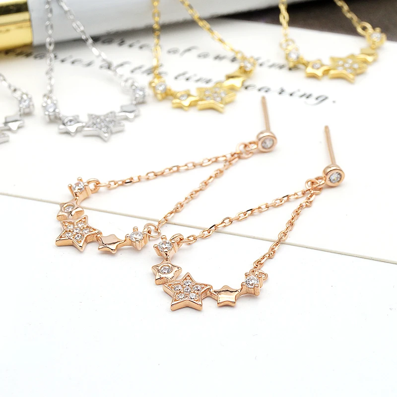 

Fashion jewelry 925 sterling silver stud earrings line wire star earring wholesale