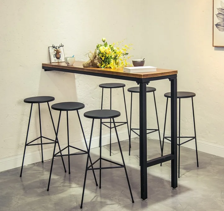 
2019 Modern new design MDF covered OAK paper dining table furniture bar table 
