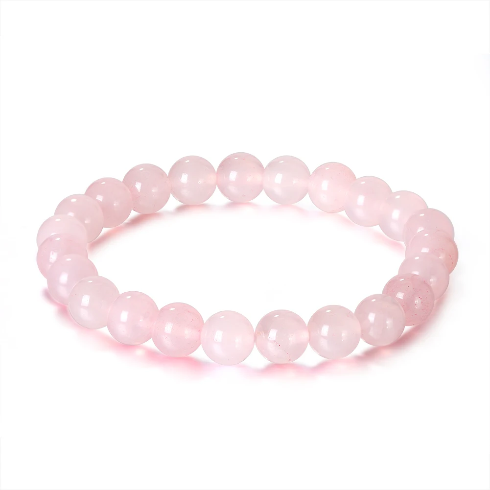 

RINNTIN GMB22 Natural Rose Quartz Stone Beads for Bracelets Necklace Jewelry Making Unisex Jewelry