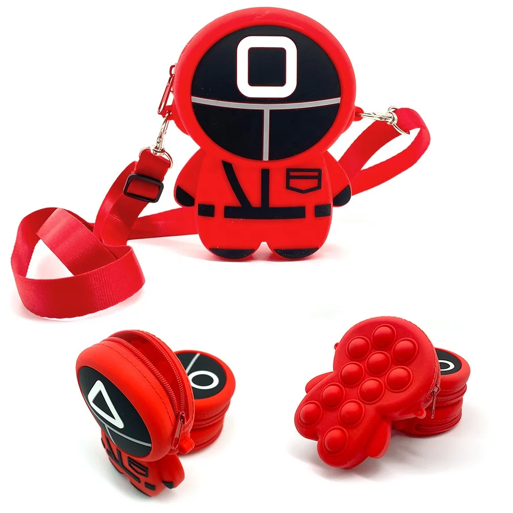 

Popping Squid Game Netflixs Coin Purse Fidget Toys Push Bubble Cute Wallet Simple Figet Kids Christmas Gifts