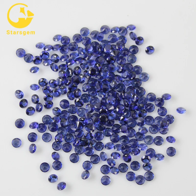 

Starsgem wholesale cheap corundum dark stone loose lab created russia synthetic sapphire 2mm blue small loose sapphires