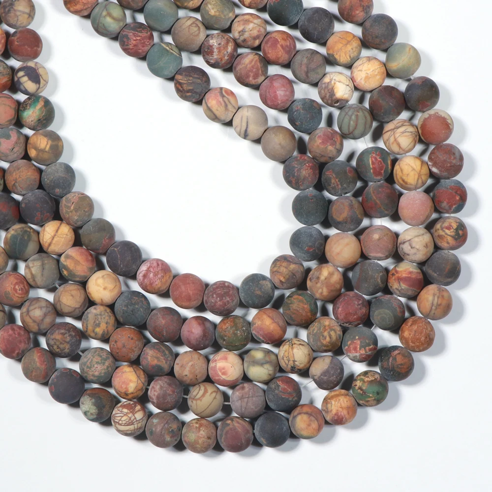 

Wholesale Red Picasso Jasper Matte Natural Stone Beads Red Picasso Jasper Beads For Jewelry Making, Red as picture