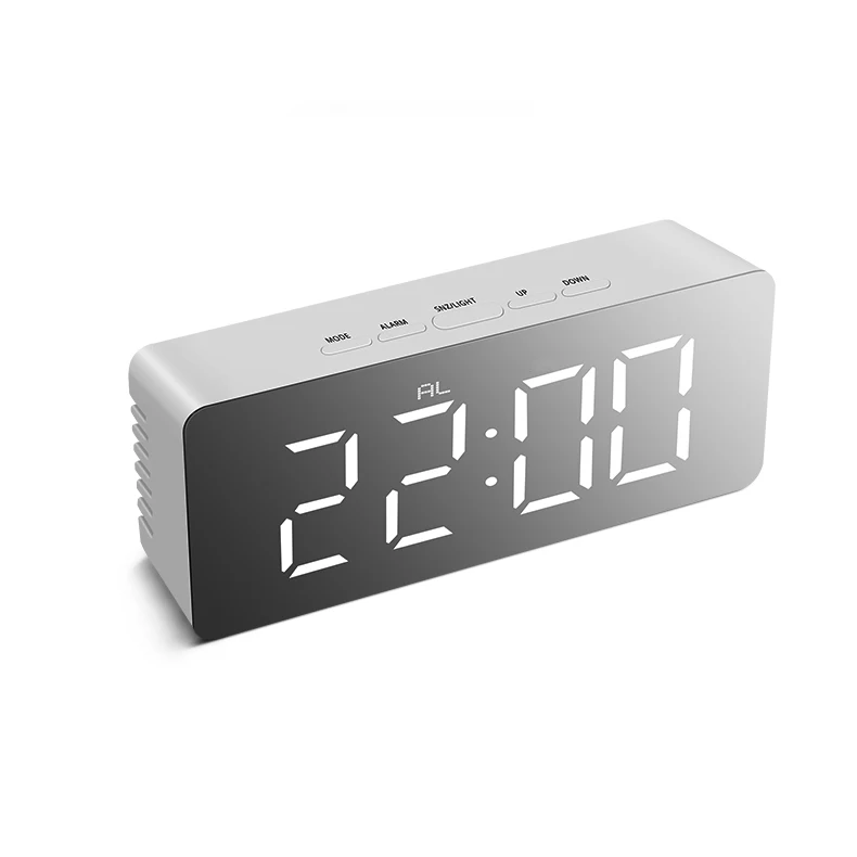 

LED Multi-function Digital Snooze Display Time and Temperature Desktop Alarm Mirror Promotion Clock