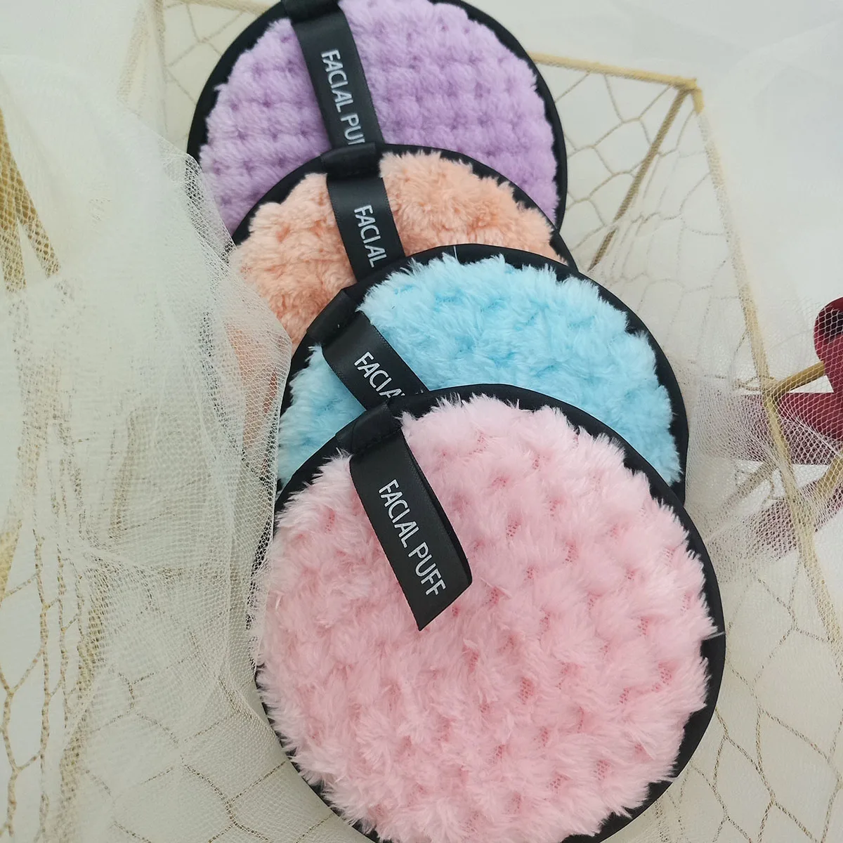 

Reusable Washable Facial Cleansing Puff Microfiber Makeup Removing Pads.