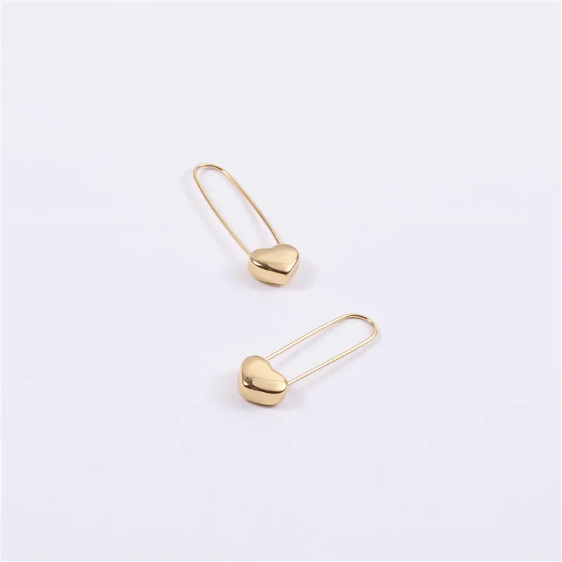 JOOLIM  High End 18K Gold Plated Stainless Steel Heart Hoop Earring Trendy Earring Wholesale