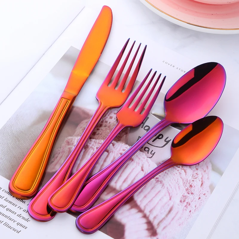 

Wedding 18/10 high quality cutlery sets Stainless steel gold Flatware Sets