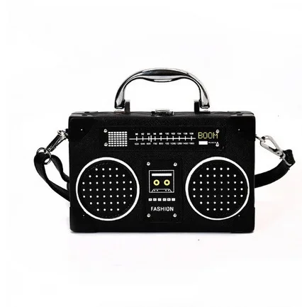 

2021 new creative radio shape bag ladies shoulder bag PU women messenger bag