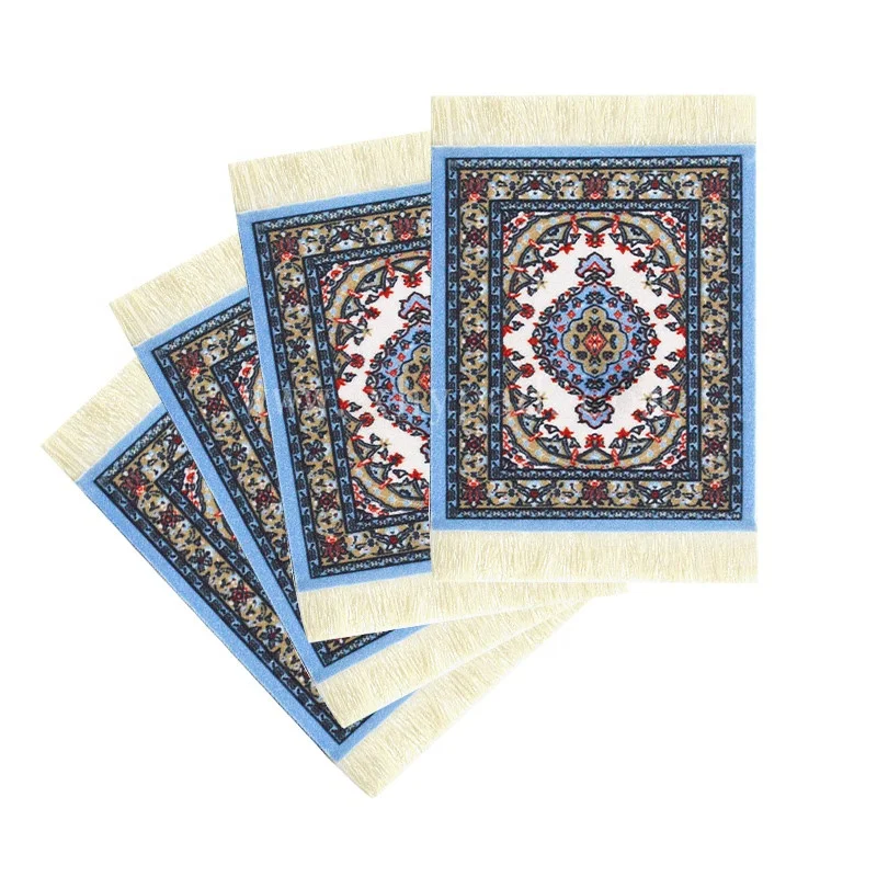 

Low MOQ Persian Style Tea Coaster Carpet Mat Bulk Rug Coaster with High Quality