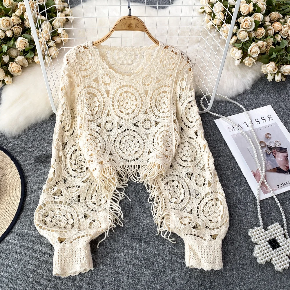 Retro Ethnic Knitted Pullover Tassels & Batwing Sleeves