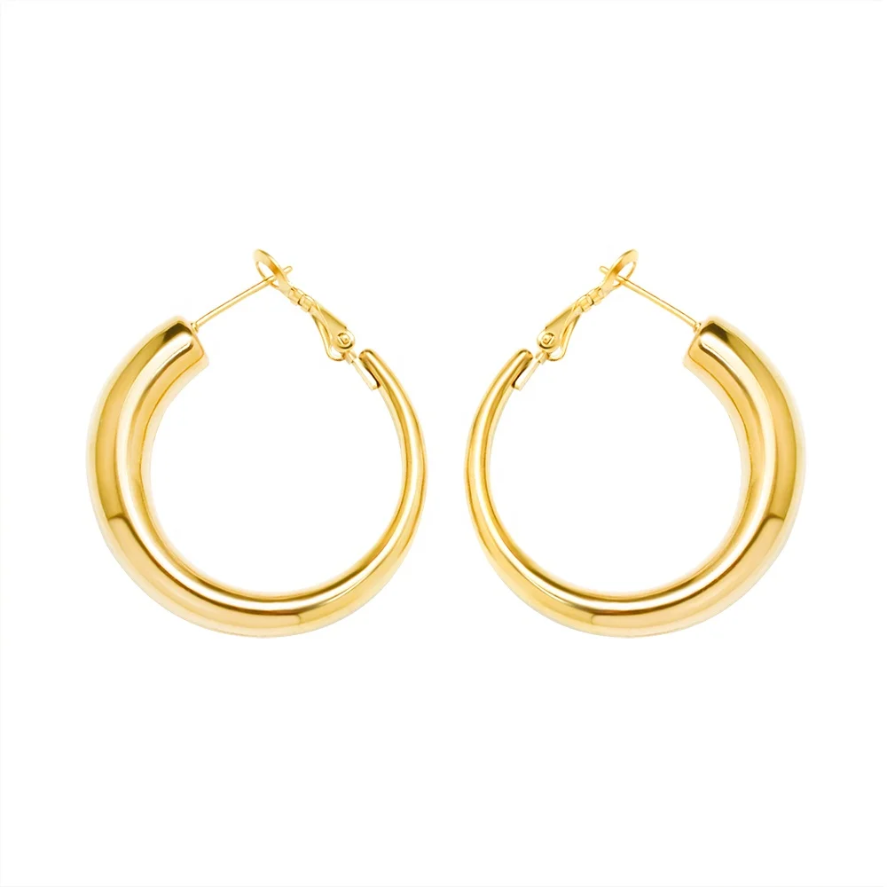 

Round Earrings Women,Hoop Earrings 18K Gold Plated 18K,Large Hollow Hoop Earrings