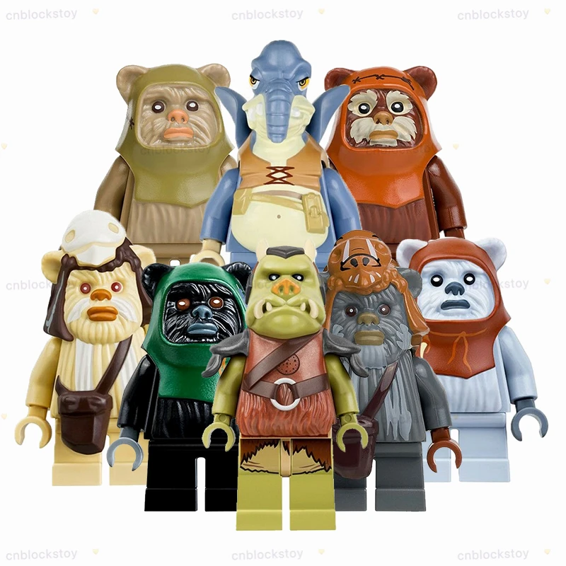 

SW Series PG8067 Battle of Endor Rare Ewok Teebo 8038 Authentic Wicket Tokkat Paploo Wars Building Block Figure Kids Gift Toys