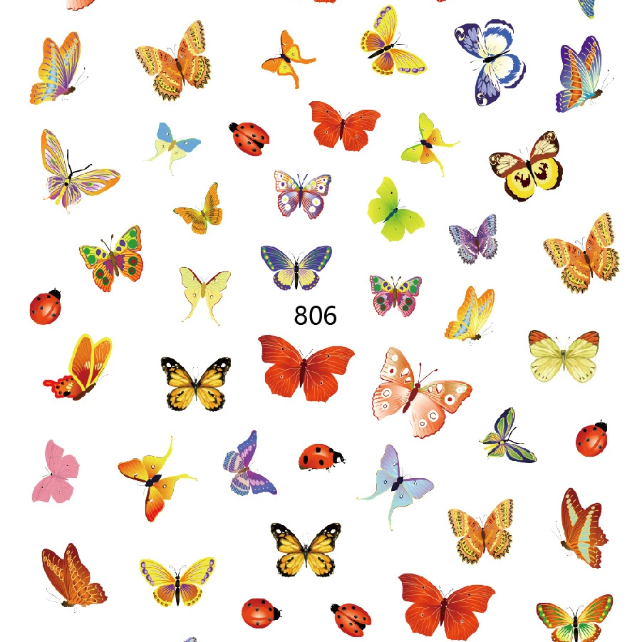 

798-809 Baroque Butterfly Applique Cute Small Fresh Flower 3D Cartoon Nail Sticker