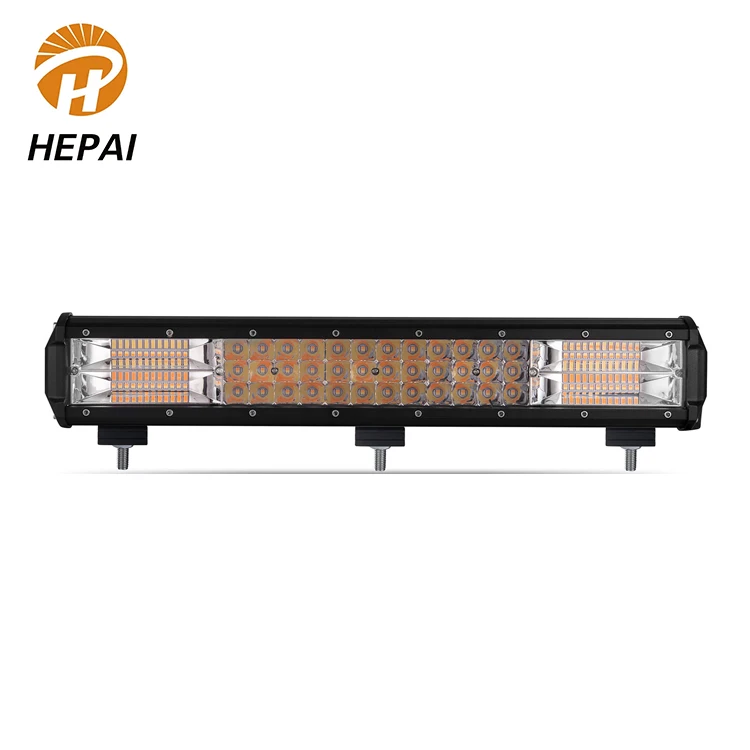 High power tri-row double colour 17inch 252W led work LED light bar truck atv combo offroad driving light