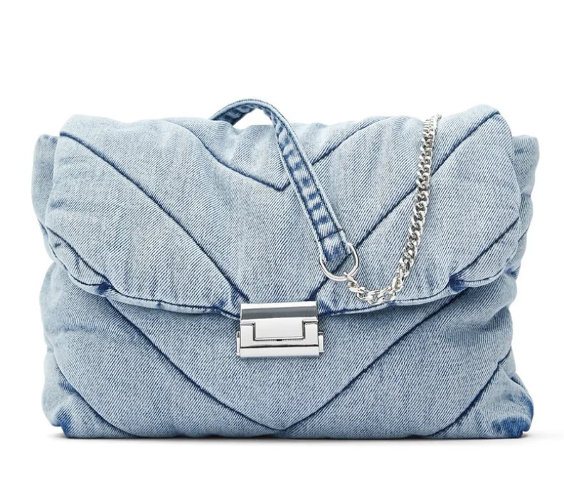 

Fall/winter 2021 High-capacity Shoulder Bag Retro Denim Metal Buckle Crossbody Bag Stylish One-shoulder Crossbody Bag YGC-414, Accept customized color