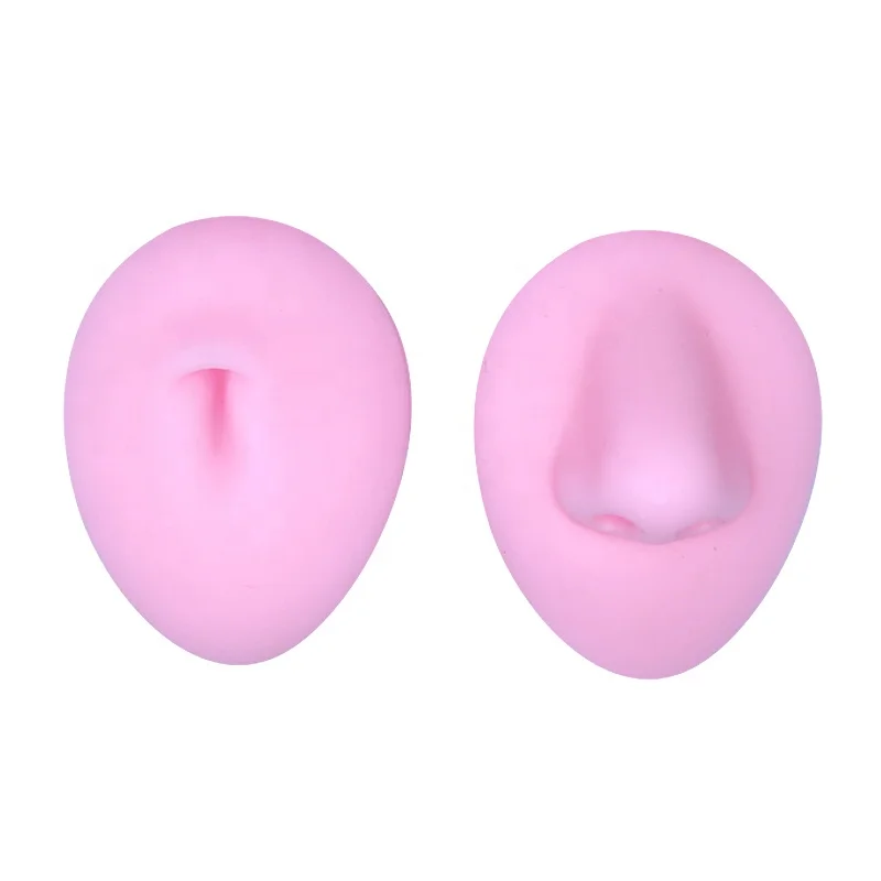 

Gaby pink color display model soft Silicone faux Real artificial piercing model wholesale body jewelry