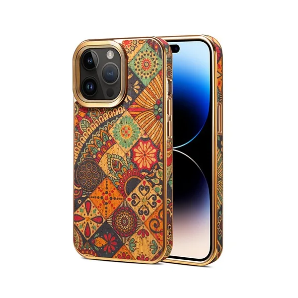 BST-A04 Electropated europe trends flowers grain leather phone case for iPhone 13 Pro Max
