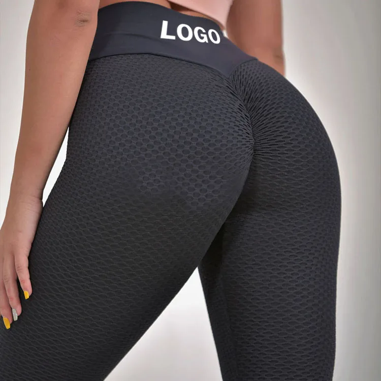 

Custom Logo Black High Waisted Workout Leggings for Women Fitness Clothing Sport Yoga Active Wear Sexy Scrunch Butt Leggings