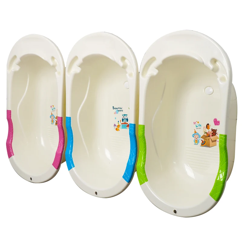 

Low Price Cartoon Design Plastic Baby Bath Washing Tub Set Babies, Blue,green,pink