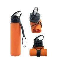 

600ML BPA Free Silicone Folding Water Bottle Leakproof Portable Cycling Cup Outdoor Travel Hiking Camping Kettle Water Bottle