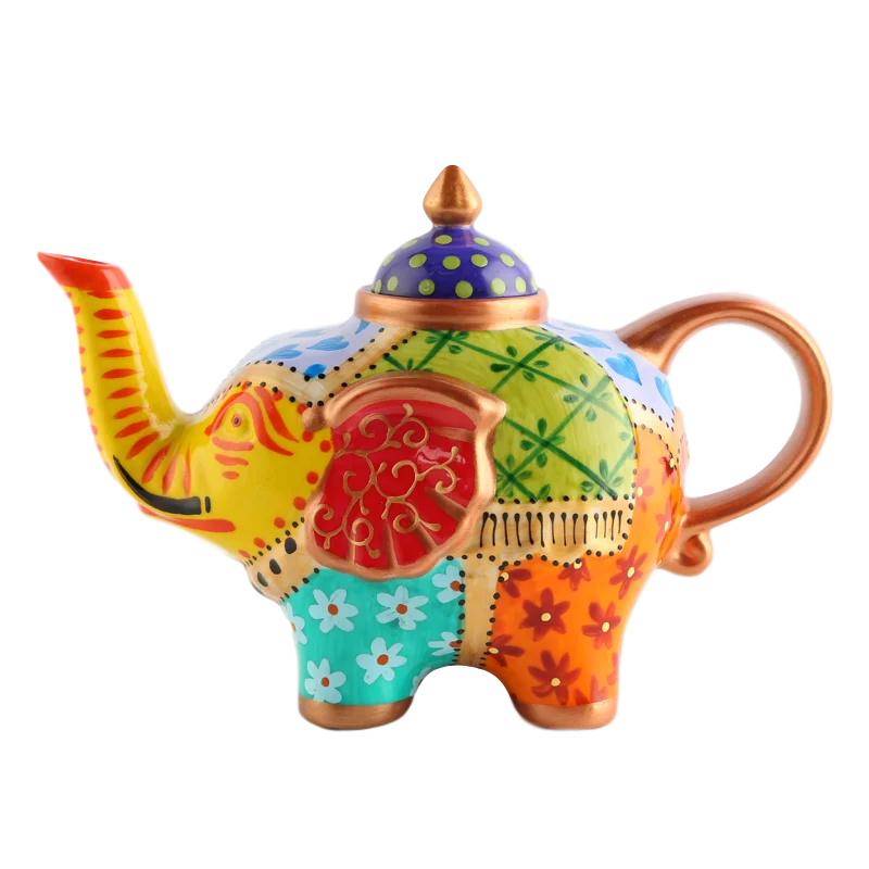 

Unique Style Cute Cartoon Elephant Shape Porcelain Ceramic Teapot Home Kettle Restaurant Coffee Pot Wholesale