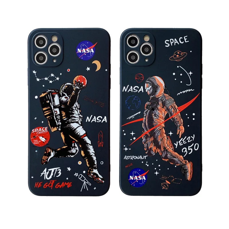 

NASA Astronaut Designer TPU Phone Case Shockproof phone Cover for iphone 11 12Pro Max with Basketball 350 Astronaut Designers, Multi-color